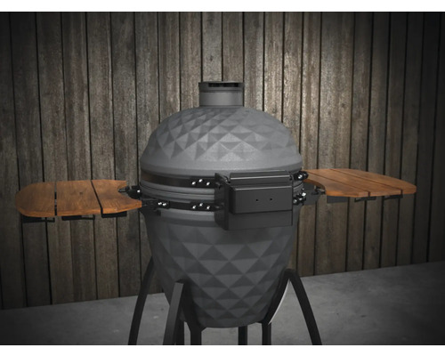 Keramický gril s bočnými stolíkmi na vonkajšie použitie