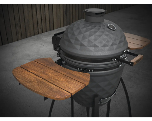 Keramický gril s odkladacími stolíkmi pre záhradu