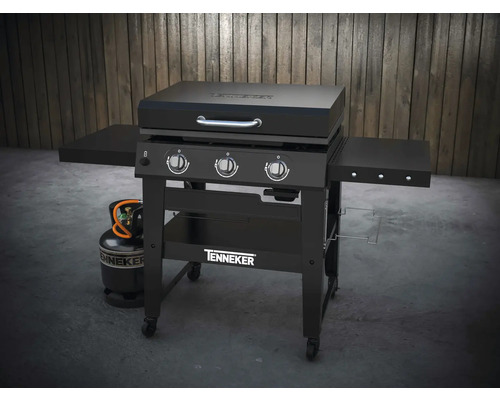 Plynový gril Tenkeker s tromi horákmi, bočnými policami a plynovou fľašou