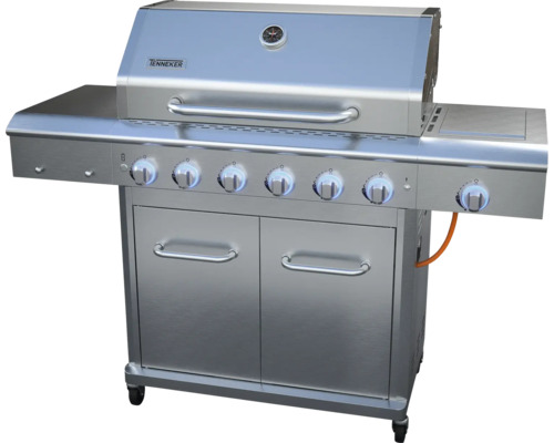 Plynový gril Tenneker so šiestimi horákmi, bočným varičom a spodnou skrinkou