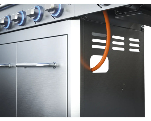 Nerezový gril s plynovou prípojkou a ovládacími prvkami