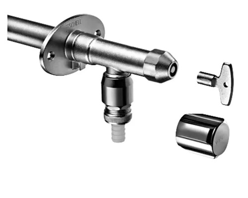 Rohový regulačný ventil s rozetou, kľúčom a krytkou