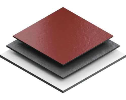 Izometrický pohľad na tri panely v bielej, šedej a červenej farbe