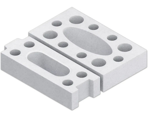 Dva pórobetónové bloky s výrezmi