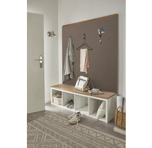 Predsieň s šatníkovým panelom, lavica s úložným priestorom, koberec a dekorácie