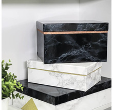 Stoh dekoratívnych úložných boxov s mramorovým vzorom