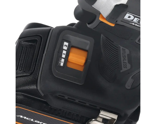 Detail akumulátorovej vŕtačky s nastavením stupňa rýchlosti