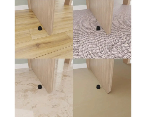 Koláž dverného dorazu na lamináte, koberci, dlaždiciach a PVC podlahe