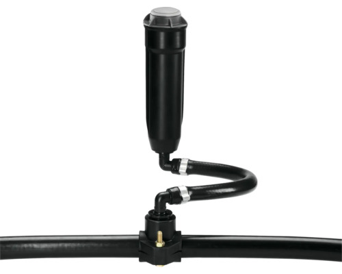 Zavlažovač so zasúvacou tryskou s hadicovou prípojkou na zavlažovanie záhrady