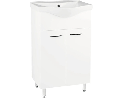 Skrinka pod umývadlo s dvomi dvierkami a umývadlom na dosku