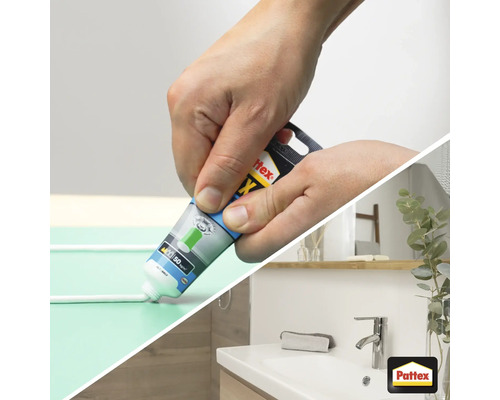 Aplikácia montážneho lepidla z tuby v kúpeľni