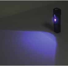 Čierna vrecková lampa s ultrafialovým svetelným lúčom