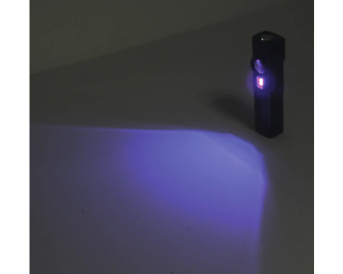 Čierna vrecková lampa s ultrafialovým svetelným lúčom