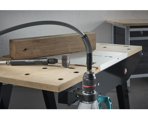 Flexibilný hriadeľ s brúsnym kotúčom na pracovnom stole