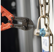 Nožnice na tyče strihajú kombinačný zámok na reťazi