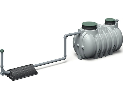 Systém odpadových vôd so septikom a potrubím