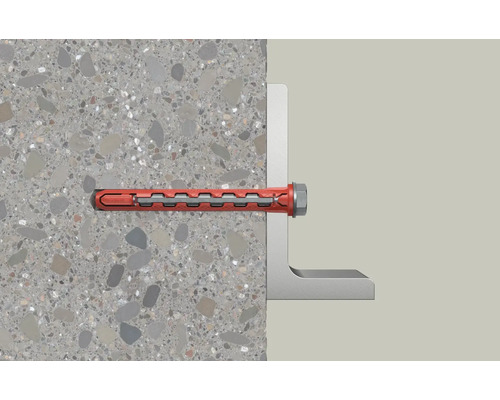 Upevnenie uhlového profilu pomocou kotevnej skrutky v betónovej stene