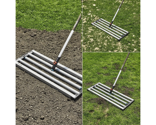 Zarovnávač trávnika Gardena na vyrovnávanie trávnikov a rozprestieranie zeminy