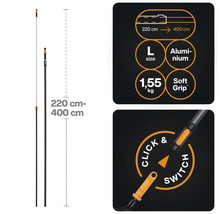 Teleskopická násada, dĺžka 220 až 400 centimetrov s mäkkým úchopom