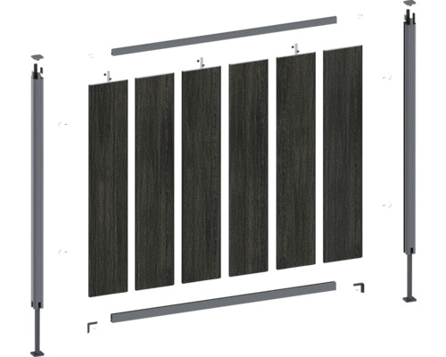 Stavebnica pre zásteny súkromia s panelmi a stĺpikmi