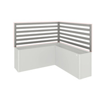 Rohový kvetináč s ochranou súkromia z vodorovných lamiel