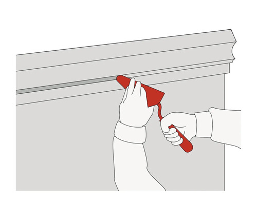 Aplikácia tmelu pomocou hladidla na tmel