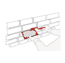Ilustrácia: Škáry tehlovej steny sú vyplnené škárovacou doskou