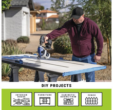 Muž realizuje vonkajší kutilský projekt s použitím striekacej pištole na dvere.