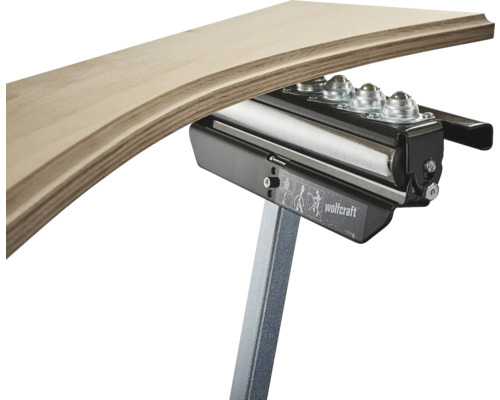 Valčeková podpera Wolfcraft s drevenou doskou