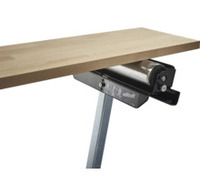 Logo Wolfcraft s podperou materiálu a obrobkom