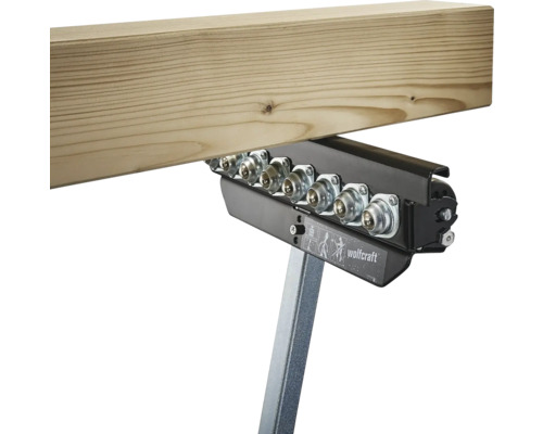 Valčeková podpera Wolfcraft s drevenou doskou