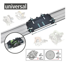 Univerzálna vodiaca lišta pre ručné okružné píly s hĺbkou rezu od 40 milimetrov do 70 milimetrov a priemerom pílového kotúča od 130 milimetrov do 200 milimetrov