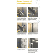 Návod na obloženie rúrok s rohovými prvkami v šiestich krokoch.