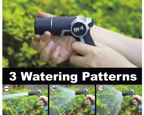 Zavlažovacia pištoľ na záhradnú hadicu s tromi vzormi striekania