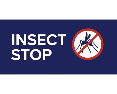 Symbol ochrany proti hmyzu s nápisom Insect Stop.