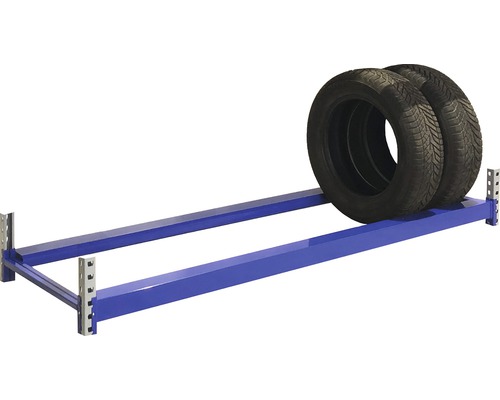 Regál na pneumatiky s dvoma pneumatikami