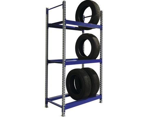 Regál na pneumatiky s tromi úrovňami na uskladnenie pneumatík automobilov