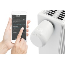 Inteligentná termostatická hlavica s ovládaním pomocou aplikácie na radiátore