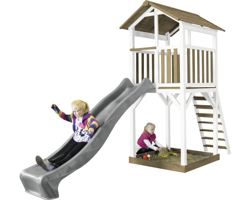 Detská hracia veža so šmýkačkou a pieskoviskom