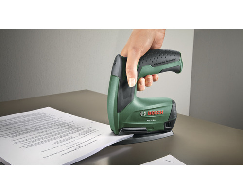 Akumulátorová sponkovačka Bosch PTK 3.6 LI používaná na papier