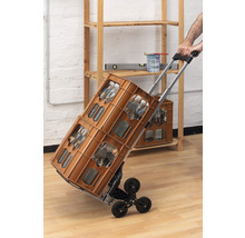 Schodiskový vozík s prepravkami na nápoje a regálom