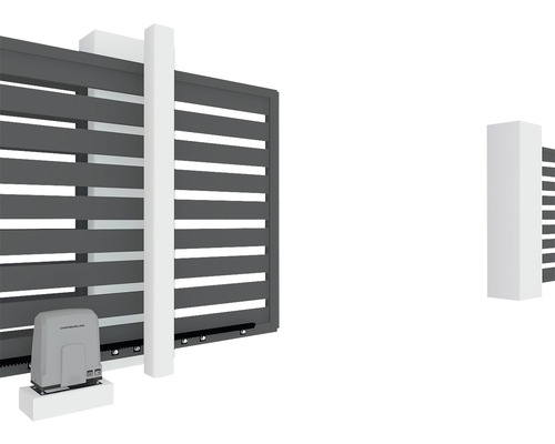 Posuvná brána s pohonom brány a stĺpikmi