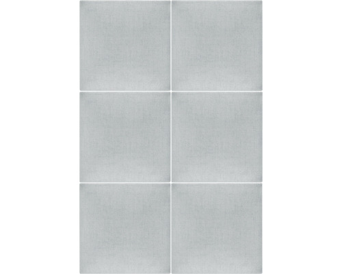 Šesť sivých dlaždíc vo formáte.