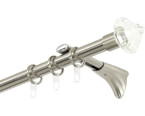 Záclonová tyč s držiakmi, krúžkami a koncovkou