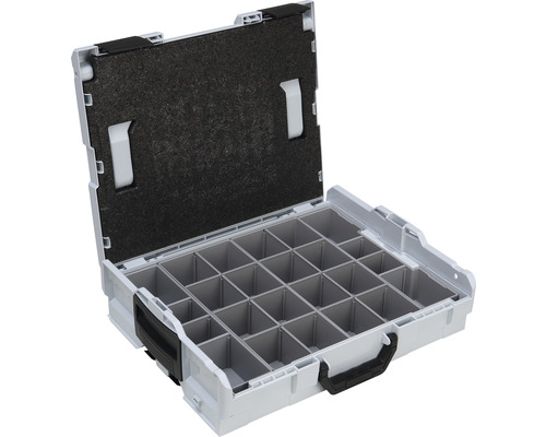 Otvorený box na náradie s priehradkami na skladovanie