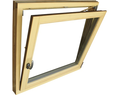 Otvorené drevené okno s funkciou otvárania a sklápania