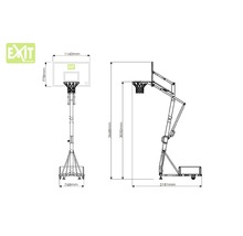 Obrázok s rozmermi prenosného basketbalového koša