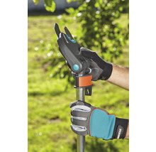 Starostlivosť o záhradu: Osoba ovláda nožnice na konáre s násadou