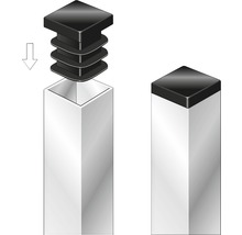 Zátka štvorcová 15 mm plastová čierna 4 ks-thumb-2