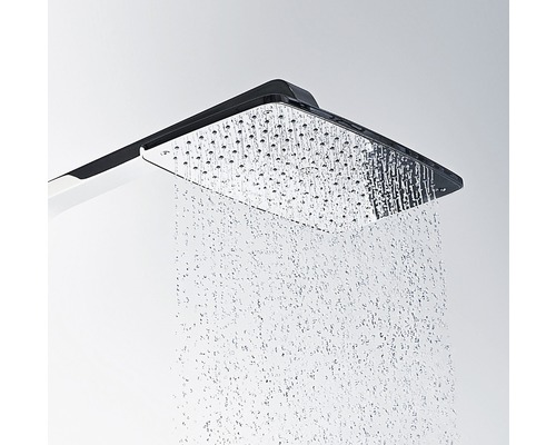 Štvorcová sprchová hlavica s prúdom vody